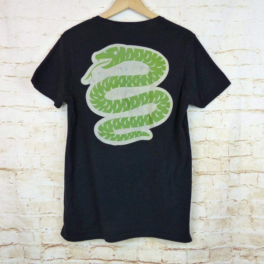 Harry Potter Slytherin T Shirt Mens L Black Green Front Back Snake Graphic